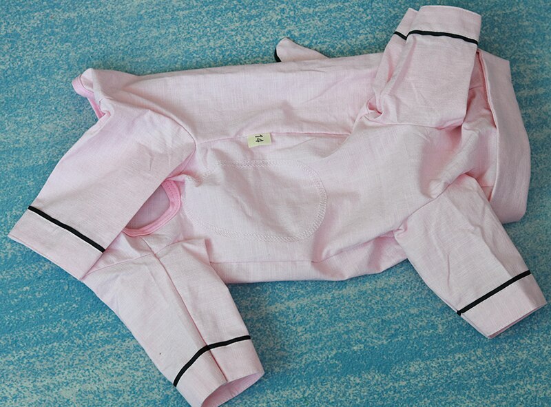 Cachorro de estimação macacão fino bonito cachorro roupas 100% algodão proteger barriga macacão para pequenos cães pijamas camisola chihuahua poodle: 16