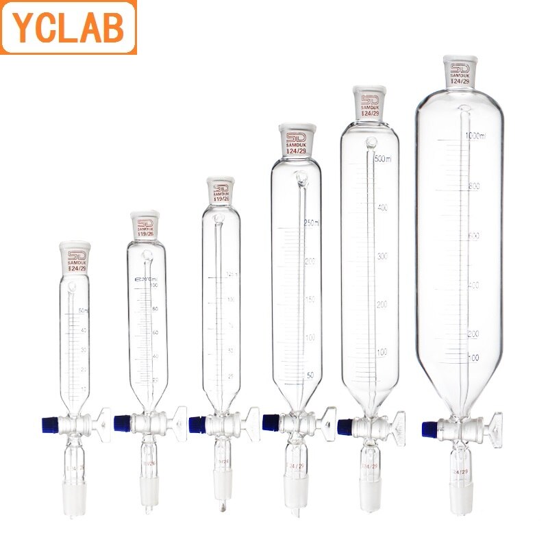 YCLAB 500mL 24/29 Constant Pressure Funnel with Graduation High Temperature Resistance Glass Lab Chemistry Equipment