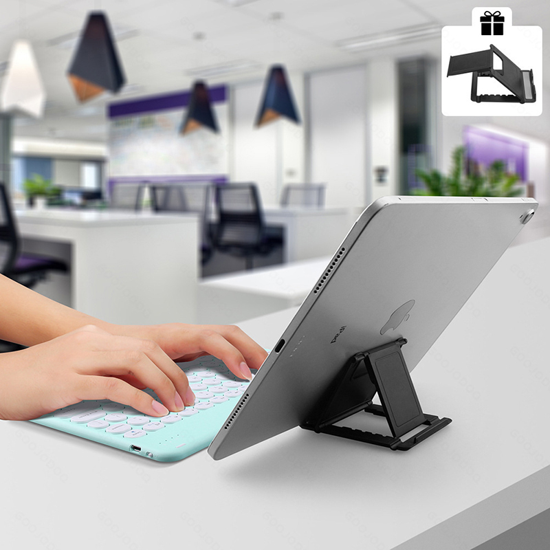 Gratis Muis Met Toetsenbord 10 Inch Universele Toetsenborden Voor Tablet Telefoon Pc Bluetooth-Compatibel Toetsenbord Voor Ipad Samsung Huawei