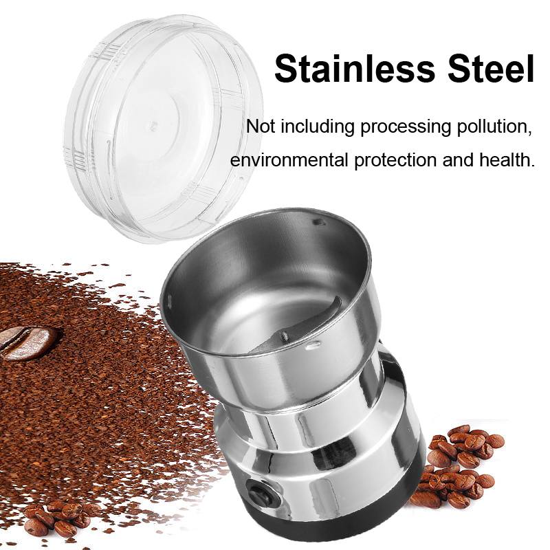 Elektrisk kaffebønnekværn rustfrit stål hjemmekværn fræsemaskine mølle 220v eu-stik kaffetilbehør køkkenudstyr