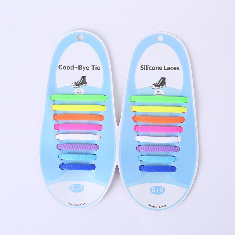 cordones elasticos zapatillas cordones zapatillas cordones elasticos cordones de calzado Cordones elásticos de silicona para zapatos para hombre y mujer, cordones especiales de goma, 13 colores, 16 unids/lote: Colourful