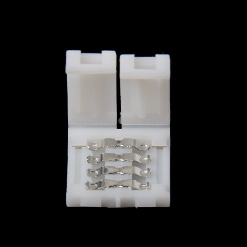Solderless Clip-on Coupler Connector 4 Pin 10mm For 5050 RGB LED Strip Light