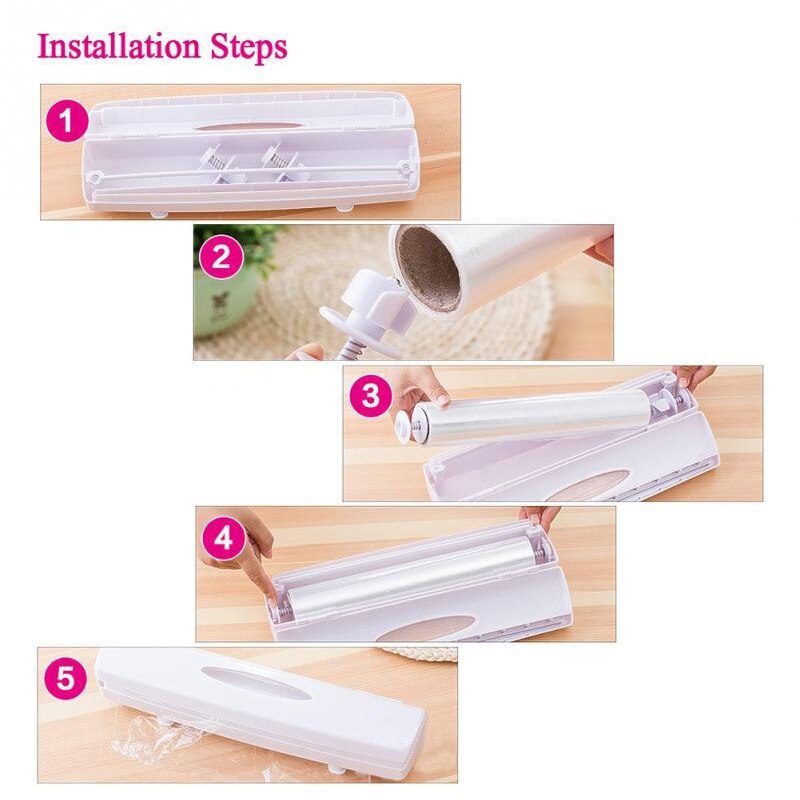 Preservative Film Cutter Plastic Food Wrap Dispensers Seal Aluminum Foil Wax Paper Cutter Kitchen Cutting Tools Accessories