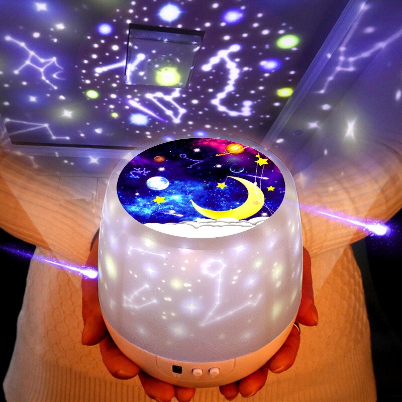 USB LED Sky Projector Star Moon Galaxy Night Light per bambini camera da letto per bambini Decor proiettore rotante Nursery Night Light