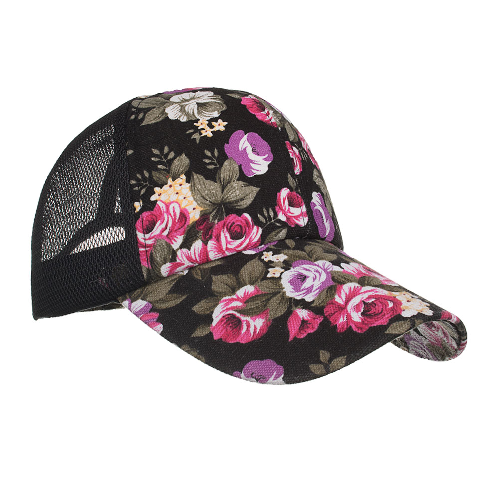 Joymay meash baseball cap kvinder blomster snapback sommer mesh hatte afslappet justerbare hætter accepteret  b544
