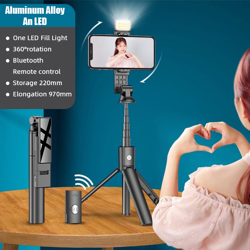 4 in 1 kabelloser bluetooth-selfie-stick mit faltbarem stativ, universell für smartphones: K22s