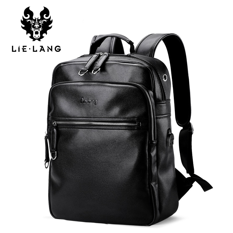 LIELANG Rucksack Männer Leder Wasserdichte 15,6 zoll Laptop Rucksäcke Für Teenager Männer Casual Daypacks Mochila Herren Rucksack Tasche