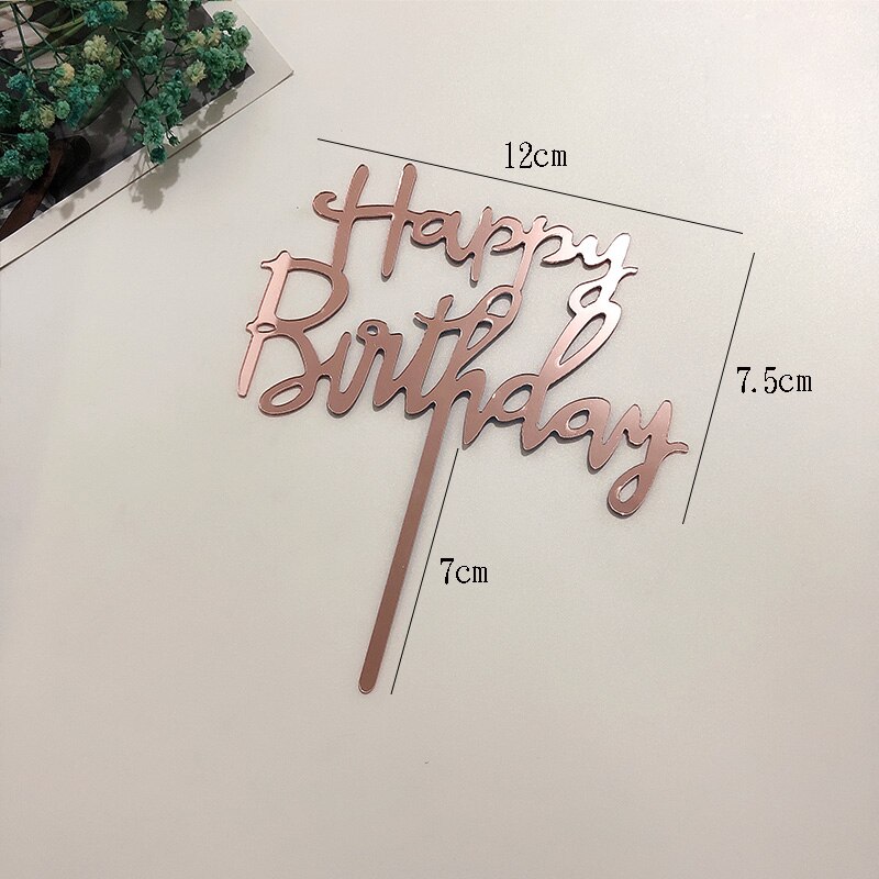 Outils de décoration de gâteaux de fête d'anniversaire en or Rose, décoration de gâteau en acrylique pour fille et garçon, accessoires de Dessert pour réception pour bébé