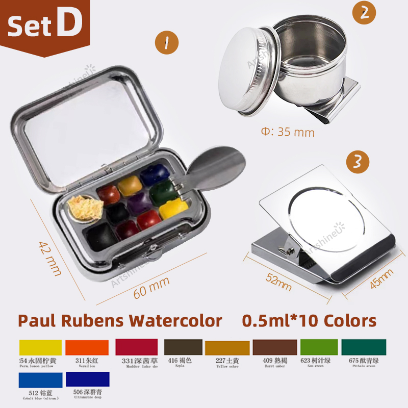 Przenośny podróżny zestaw farb akwarelowych mini 10/12/16 siatki puste pudełko dozownik pigmentu paleta zacisk magnetyczny czajnik dla artystów: Czerwony