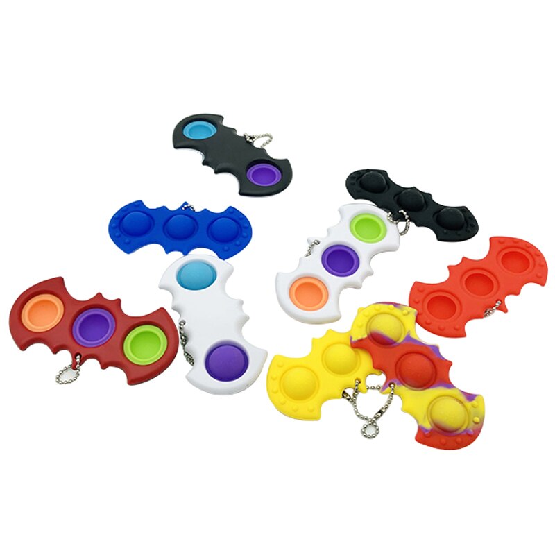 Adult Child Mini Push Bubble Sensory Toy Key Chain Autism Needs Squishy Stress Reliever Toys Funny Anti-stress Fidget Its