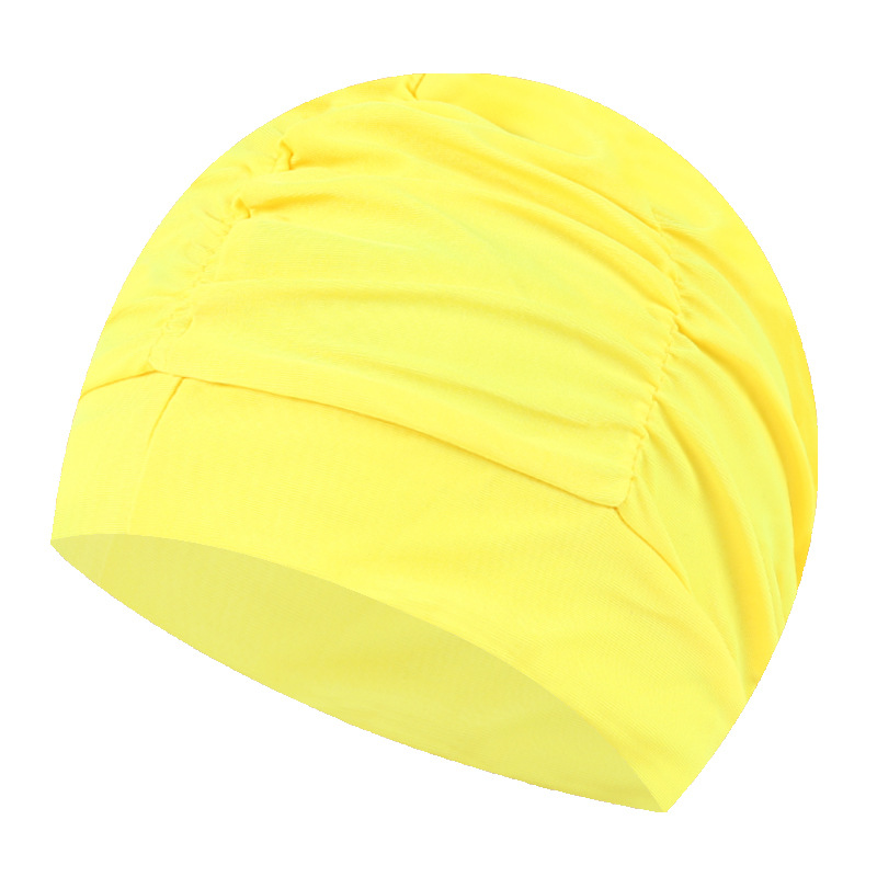 Swimming Hat Women Unisex Girls Long Hair Bathing Cap Swimming Cap Stretch Drape Free Size Swim Pool Sport Elastic Nylon Turban