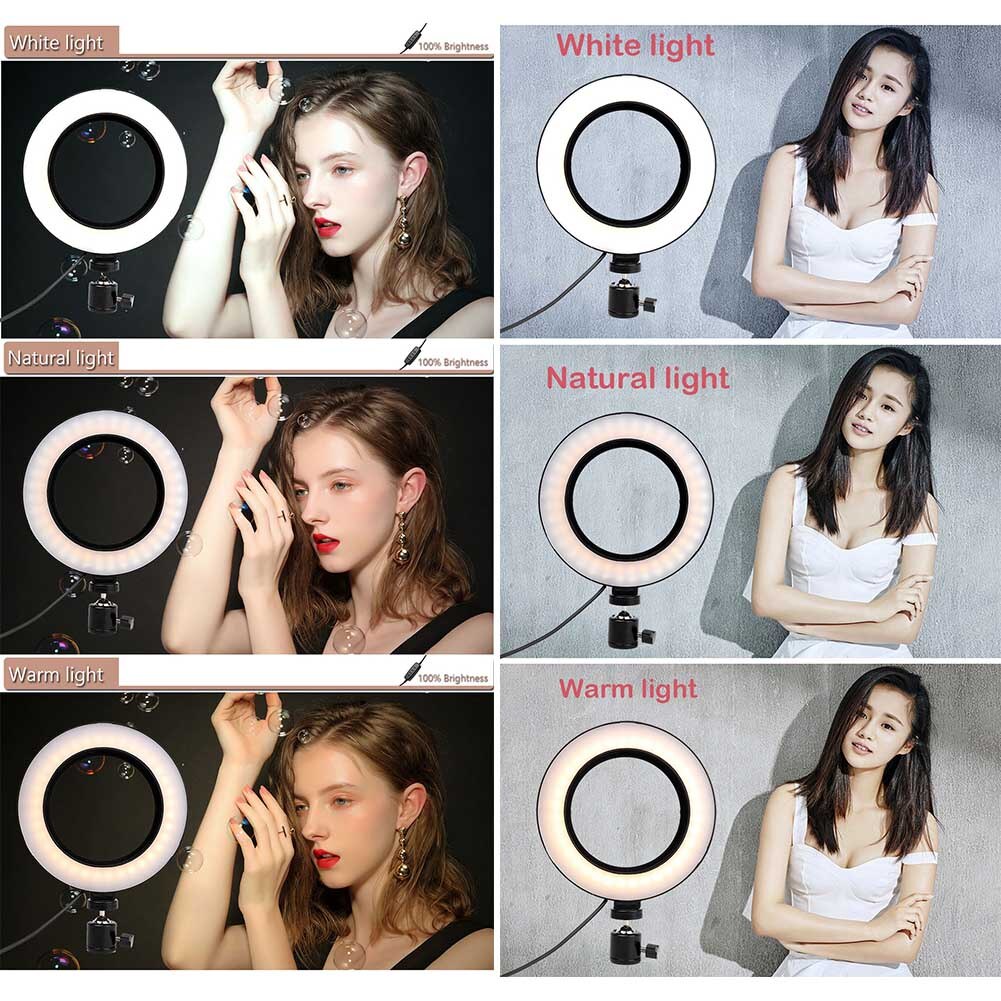 Led Ronde Supplement Licht Met Beugel 3 Kleuren Verstelbare Draagbare Lamp Jhp-Best