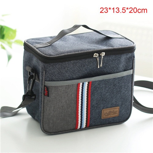 Style Large Capacity Insulated Lunch Bag Tote Men Women Travel Picnic Portable Cold Food Thermal Cooler Bag: A