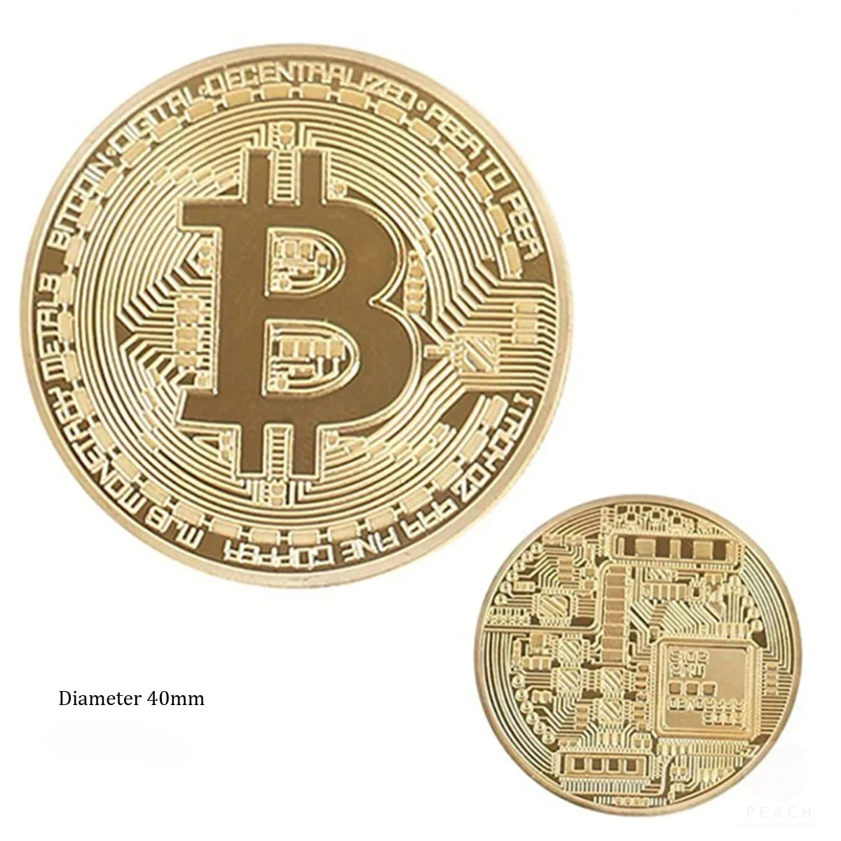 Gold Plated Bitcoin Coin Collectible Art Collection Physical Commemorative Casascius Metal Antique Imitation Happy Birthday