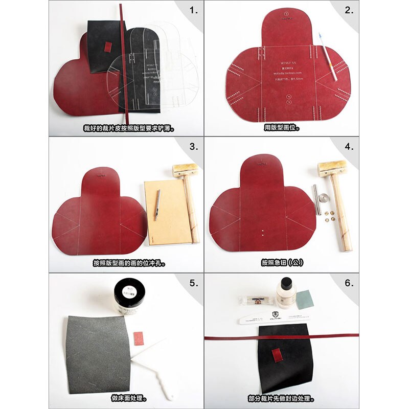 WUTA957 oryginalna konstrukcja mała kopertówka szablon akrylowy damski mini torebka Model jasny skórzany wzór zestaw robić wycinania ręcznego narzędzia