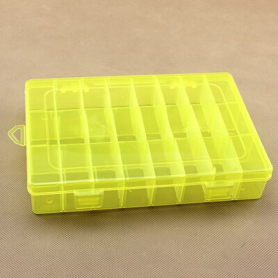24 Compartment Storage Box Practical Adjustable Plastic Case for Stationery Washi Tape Display Organizer: green