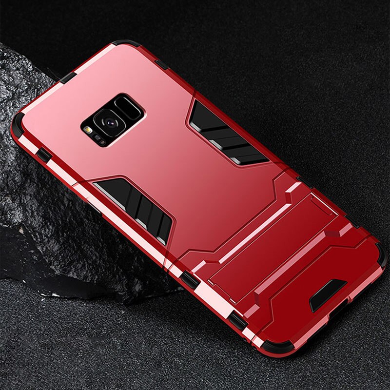 fallen Für Samsung Galaxis S8 Plus Silikon Abdeckung Anti-klopfen Harte PC Roboter Rügestochen Schlanke praktisch Zurück Fällen Für samsung S8 Coque: Pro Galaxis S8 / rot