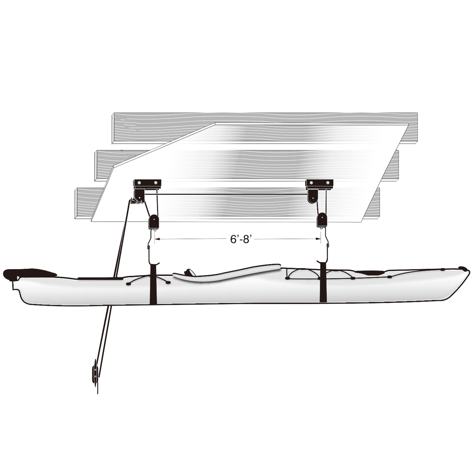 Système de poulie suspendue de Kayak, support de plafond de Garage, support de montage au plafond pour planche à pagaie de vélo, bateau de canoë