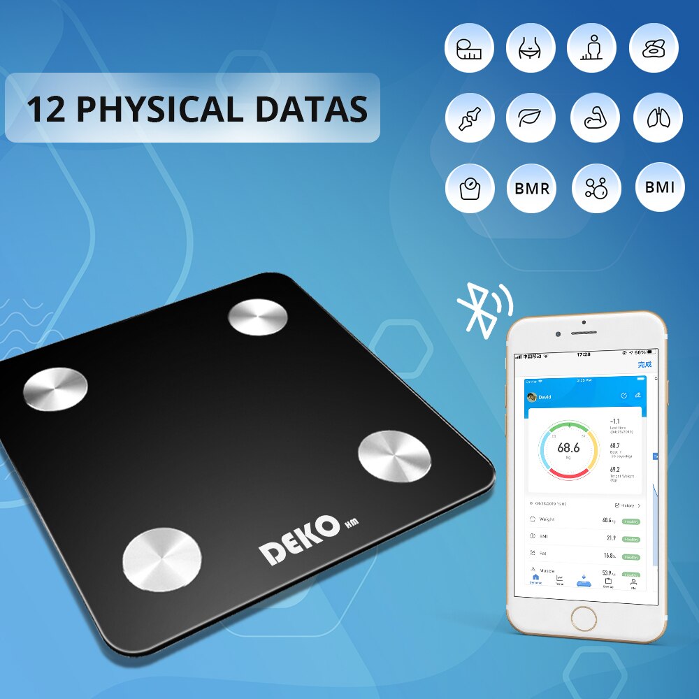 DEKO Digital Body Fat Scale Smart Bluetooth Weight Scale Health Monitor Weighing Scale For Body Weight