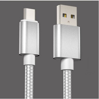 1m 2m 3m USB Type-C Data Cable Fast Charging Transfer Data For Huawei P10/P20/P30 Xiaomi Honor Mobile Phone Nylon Digital Cables: Silver Type-C / 1m