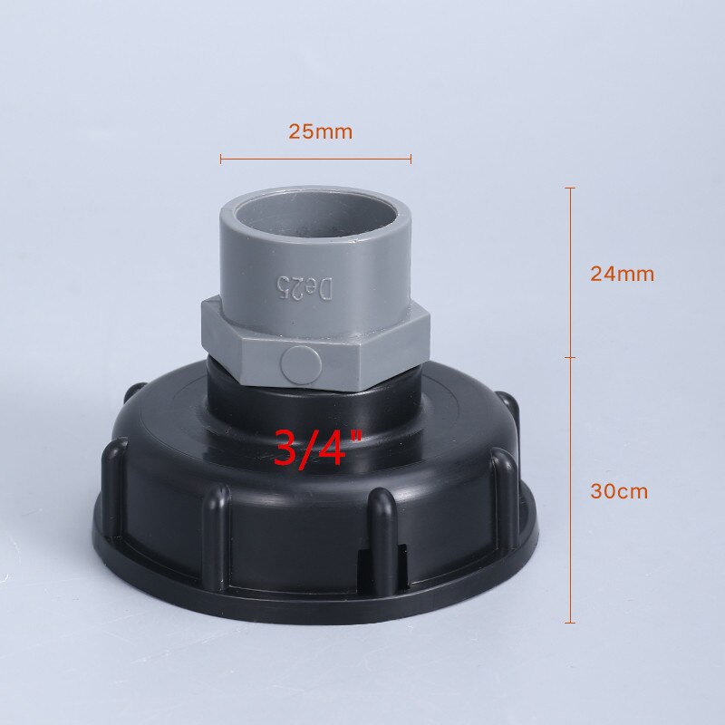 PVC Pipe Watering Fittings S60*6 Coarse thread to 1/2" 3/4" 1" Water Tank Tube Connector Fish Tank Joint Tool: 2