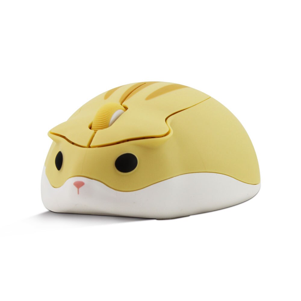 CHYI Cute Cartoon Hamster Shaped Wireless Optical Mouse Mini 1200 DPI USB Computer Mice Gaming Mouse For PC Laptop Desktop: Yellow