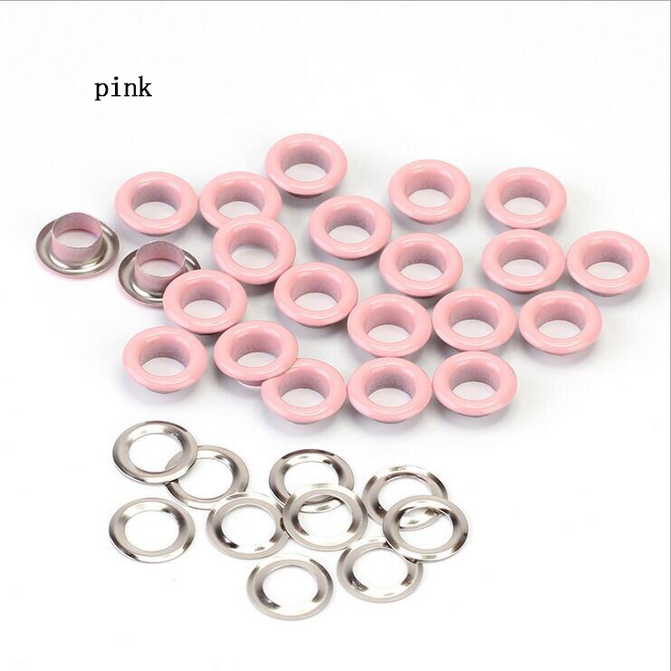 Œillets métalliques pour Scrapbooking, 10x17x5mm, 100 pièces, embellissement pour bricolage, vêtements de travail, couture, vêtement: pink