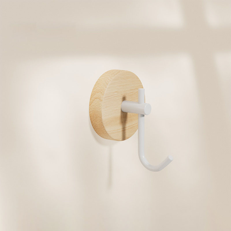 Ganchos para toallas, ganchos adhesivos montados en la pared para colgar batas, colgador de ropa, gancho para dormitorio, cocina, gancho de pared de haya de madera: plum