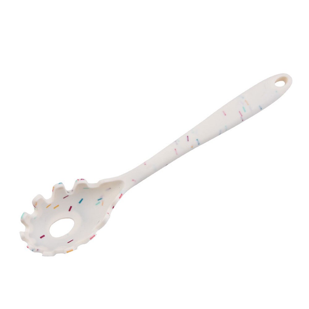 Siliconen Pasta Hollow Scoop Spaghetti Lepel Vergiet Hittebestendig Noedels Afvoer Keuken Tool Servies Accessoires: white