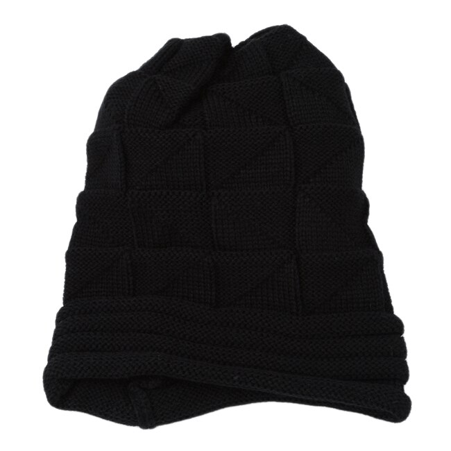 Efterår vinter cykelhuer hat unisex strikket skullies afslappet kasket ensfarvet unisex feminin gorro touca kasket: Sort