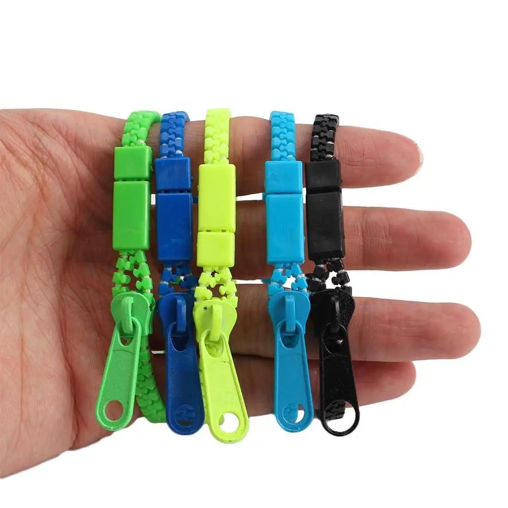 Pulsera con cremallera, juguetes antiestrés para la ansiedad para niños, recuerdos de , premios en el aula, Fidget sensorial, terapia de autismo TDAH