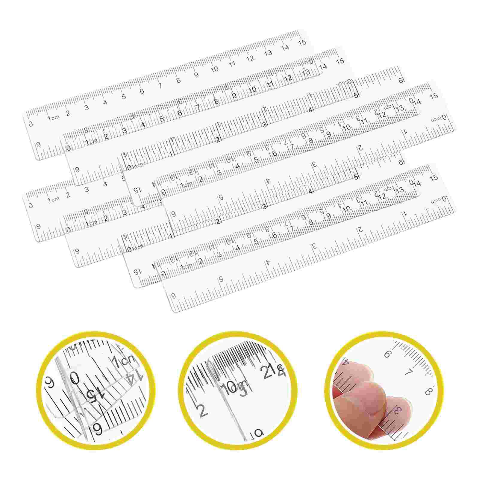 25pcs Plastic Straight Rulers Drawing Rulers Students Measuring Rulers (Transparent)