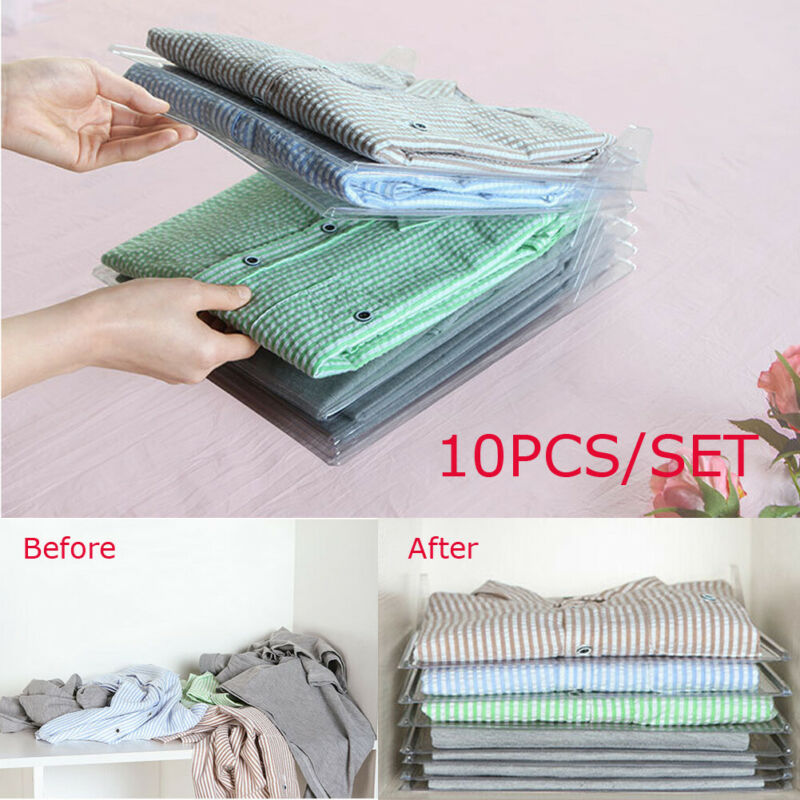 10 Uds. Carpeta de tablero plegable ropa de niño adulto Flip apilador organizador reutilizable tabla para doblar ropa del hogar 34,5X29,5X6,5 cm