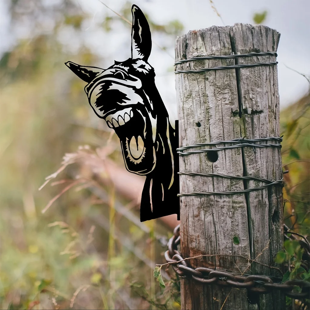 Helloyoung Voeg Een Vleugje Eigenzinnigheid Toe Aan Je Tuin Met Deze Schattige Ijzeren Ezel Silhouet Muurkunst Huisdecoratie