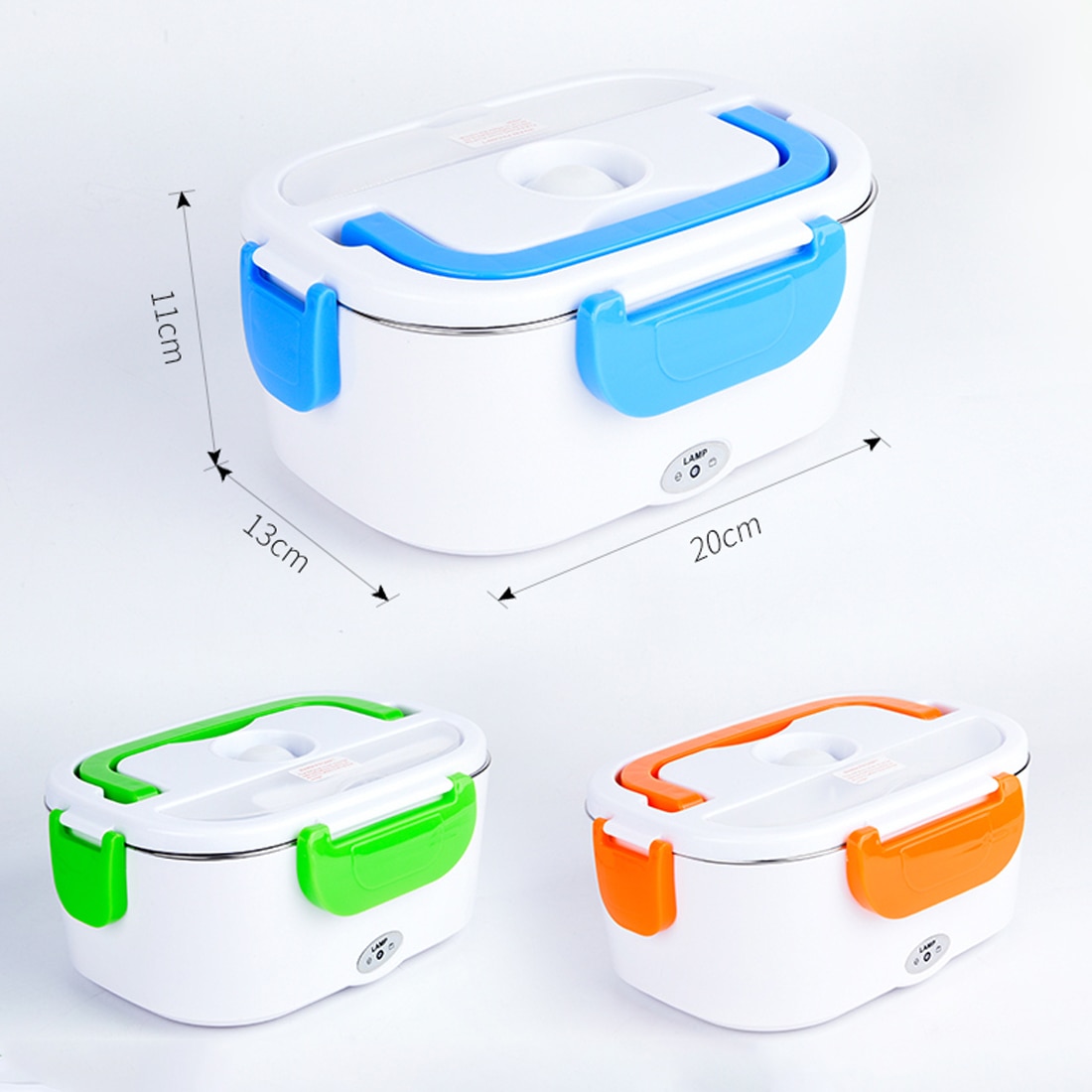 12V 110V 220V Electric Heated Lunch Box Portable 2 in 1 Car& Home US Plug/EU Plug Bento Boxes Stainless Steel Food Container