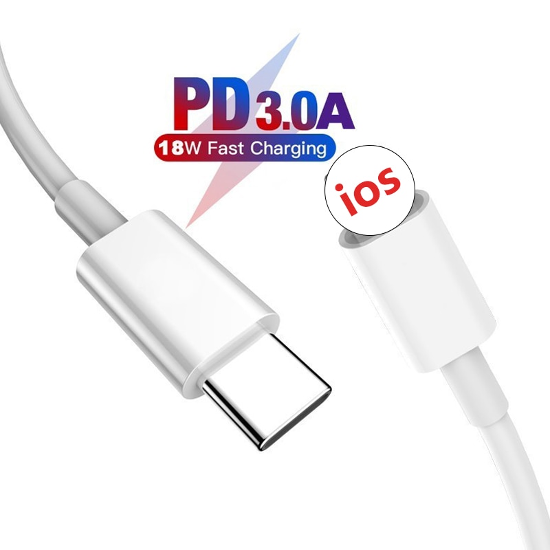 PD 18W Fast Charging Cable Type USB C For iPhone 13 mini 11 12 pro max Xs X xr 8 USB-C Type-C 3A quickly Charge Cable Data Line