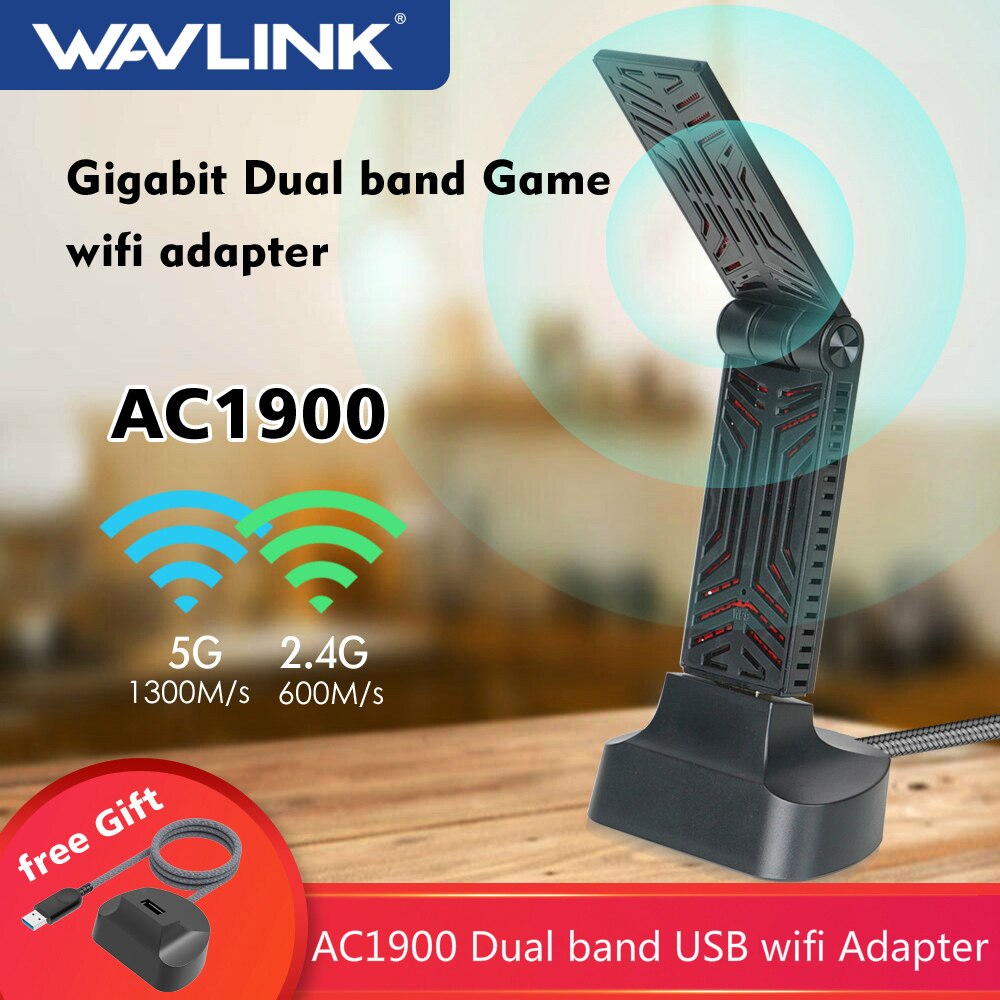 Wavlink AX1800/AC1900 adattatore USB 3.0 doppio gruppo musicale 5Ghz antenna Wifi WiFi 6 (802.11ax) adattatore USB 3.0 adattatore USB di rete senza fili