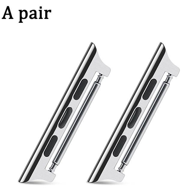 20mm 22mm 24mm Metal Adapter For Apple Watch series 9 8 7 se 6 3 strap iwatch 45mm Stainless Connector steel Linker Accessories: White Light Pur / 12mm