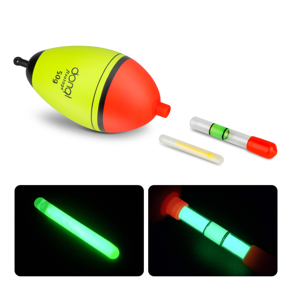 DONQL EVA Night Fishing Float Luminous Glowing Buoy 1pcs Floating Force 5g-50g with Fluorescent Light Stick Fishing Tools