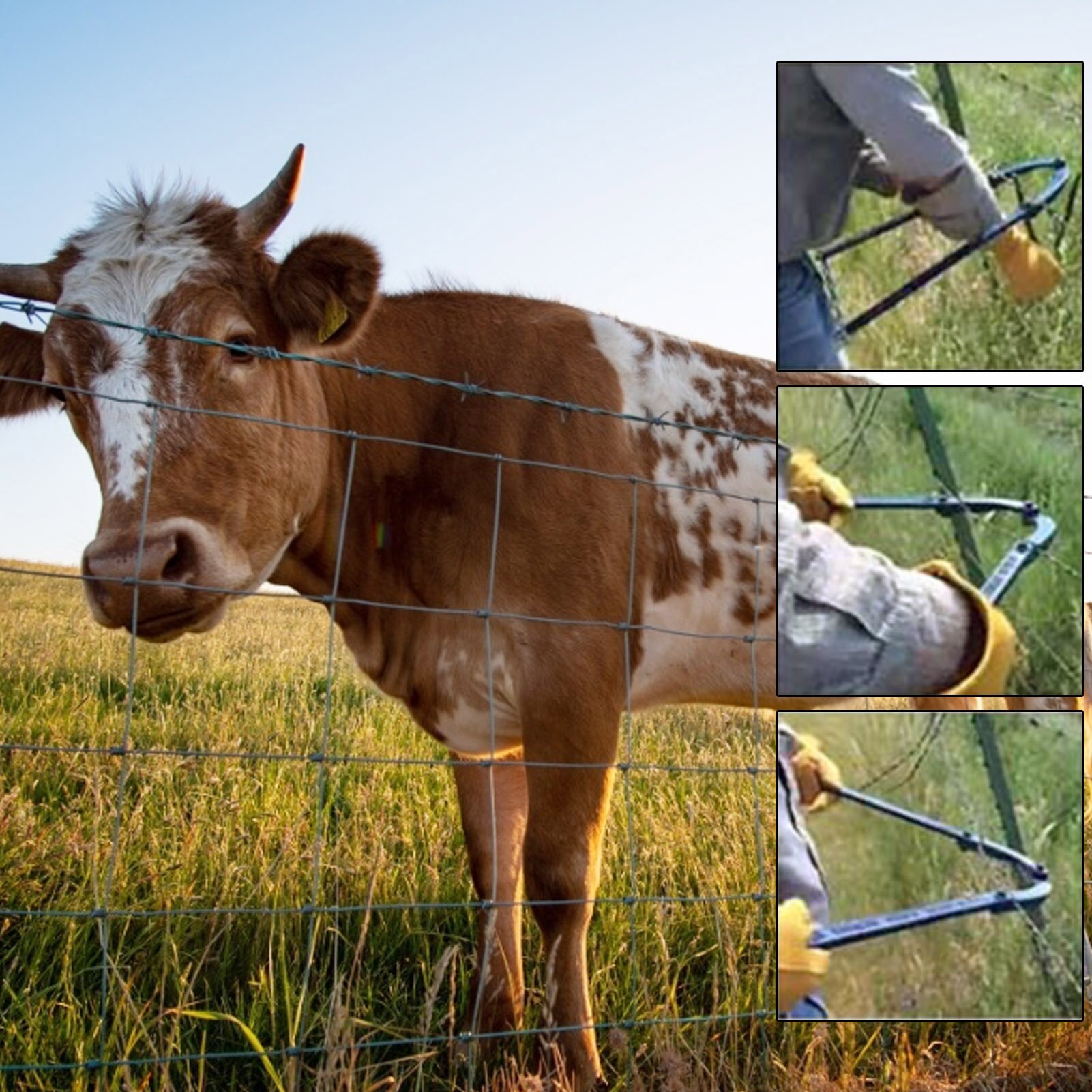 Slack Fence Fixing Tighten Tool Anti-rust Painted Garden barbed wire fence repair tool fence holder manual patcher Reinforcer