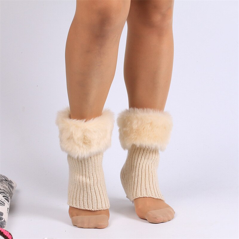 chaussettes hautes laine à tricoter chauffe jambe guettre chaussettes femme