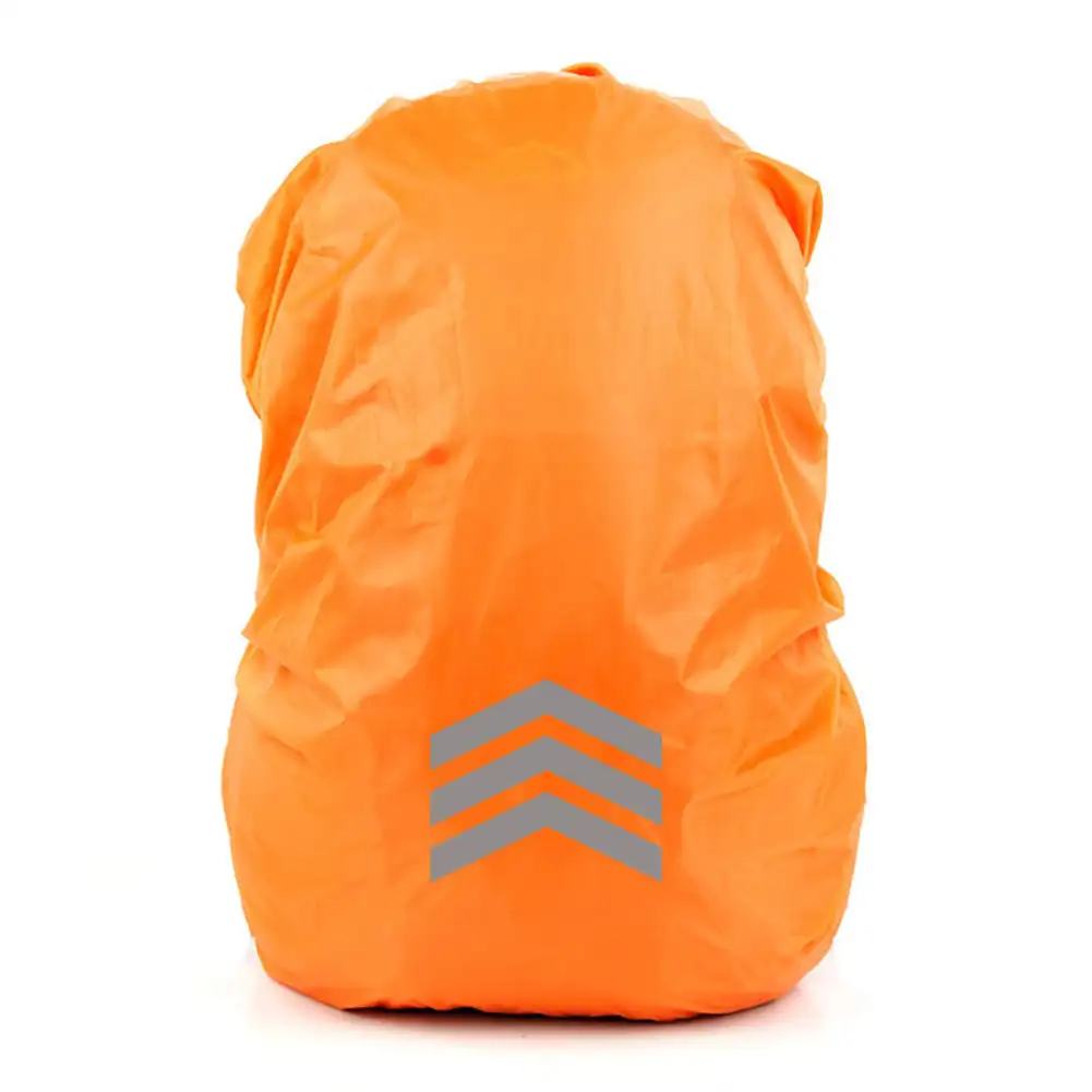 draussen Reflektierende Rucksack Regen Abdeckung Nacht Radfahren Wandern Sicherheit Klettern Tasche Abdeckung Wasserdichte Regen Abdeckung Für Rucksack 18-45L: schwarz