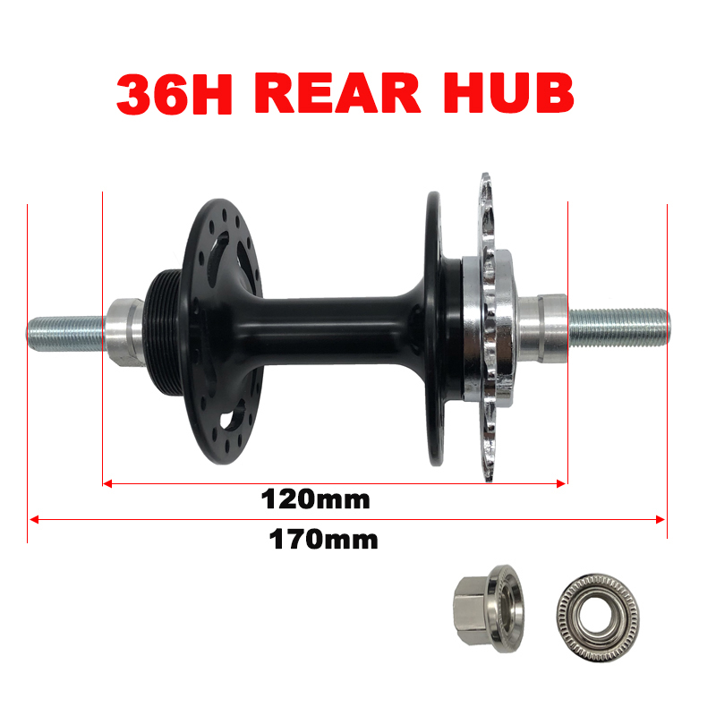 MAXFORD bicicleta Fixie Hub bicicleta cubo de aluminio rueda libre rodamiento sellado 32H 36H piñón fijo bicicleta pista piezas de ciclismo: Verde claro