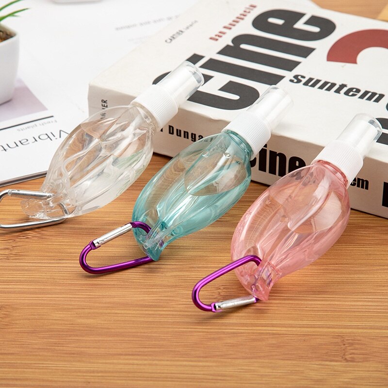 50ml Travel Plastic Clear Keychain Bottle Travel Portable Leakproof Empty Refillable Container Leaf Shape Travel Spray Bottle