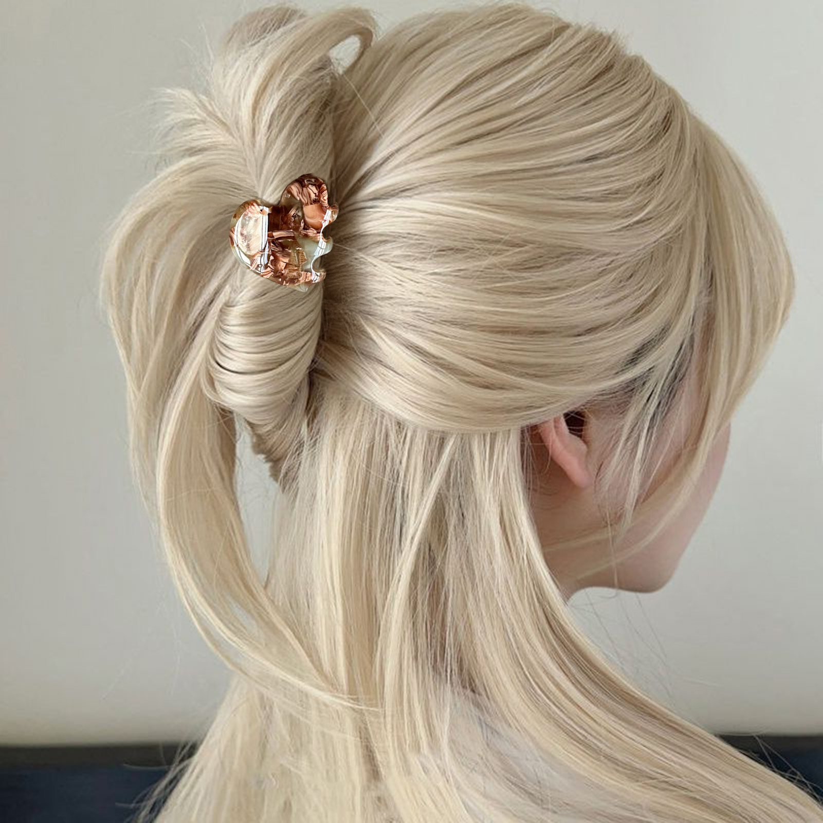 Pince à cheveux en acide acétique, 1/5 pièces, pince à cheveux créative en forme de cœur pour femmes et filles, pince à cheveux exquise à moitié attachée, accessoires pour cheveux