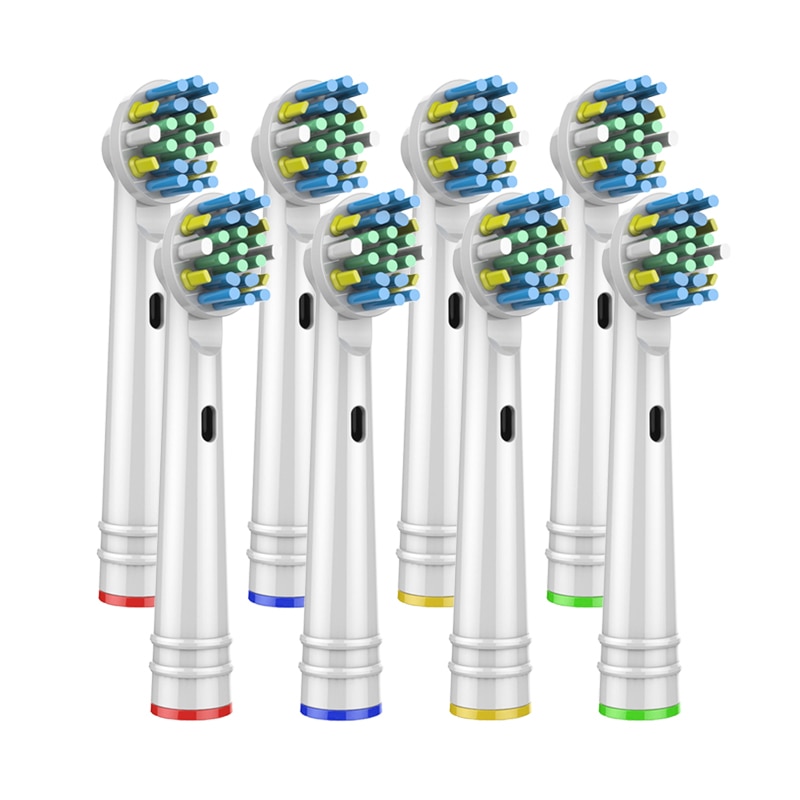 8 stk udskiftningsbørstehoveder til oral b elektrisk tandbørste før power / pro health / triumph /3d excel / ren præcision vitalitet