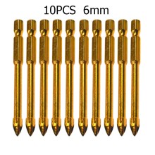 10 kpl 6/8mm poranterä titaani keraaminen laatta marmori lasi keihäänpää kuusiovarsi työpajalaitteet sähkötyökalut osat poranterät