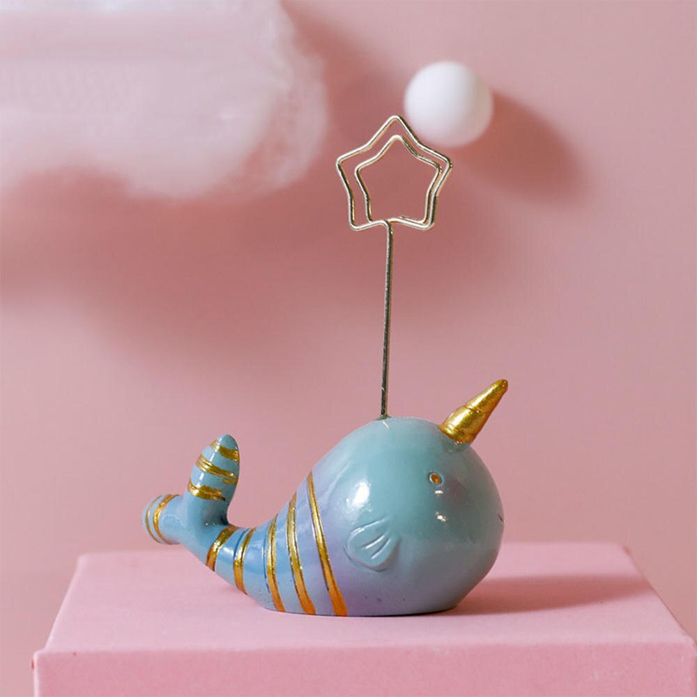 Gull metall stjerne harpiks regnbuesky ocean shell fotokort memo notatklipp holder bryllupsfest dekorativ ornament: D