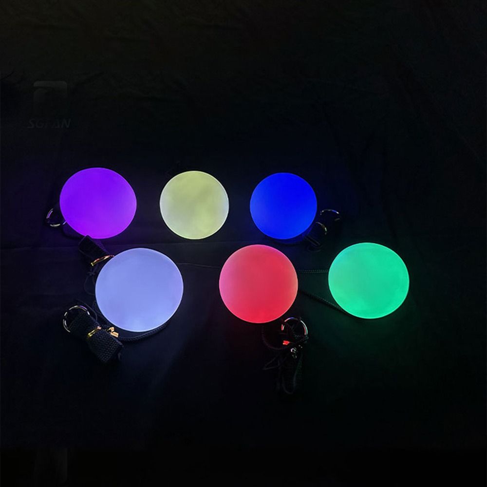 Colorful LED POI Ball Creativity Waterproof Luminous Belly Dance Throwing Ball Portable Stretchable RGB Glowing Hand Props Xmas