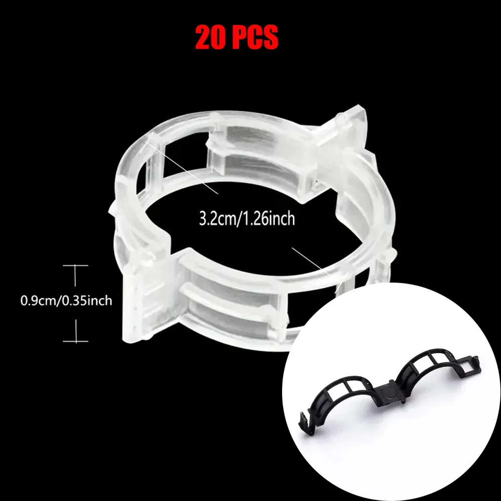 20 pièces Clips de cerclage de vigne de jardin plante groupée boucle porte-anneau tomate jardin plante Support outil jardinage Supports outils: Black